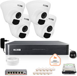 BCS Basic IP Surveillance Kit 4x BCS-B-EIP15FR3(2.0) Kamera DVR mit 1TB HDD