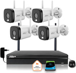 Dahua IP surveillance set of 4 Wi-Fi 3MPx cameras dual LED IR illumination 30m range