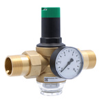 Pressure regulator, with screws, 1 1/4 inch, with 0-10 bar pressure gauge