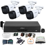 Dahua surveillance set of 4 5Mpx dome cameras with 1TB HDD