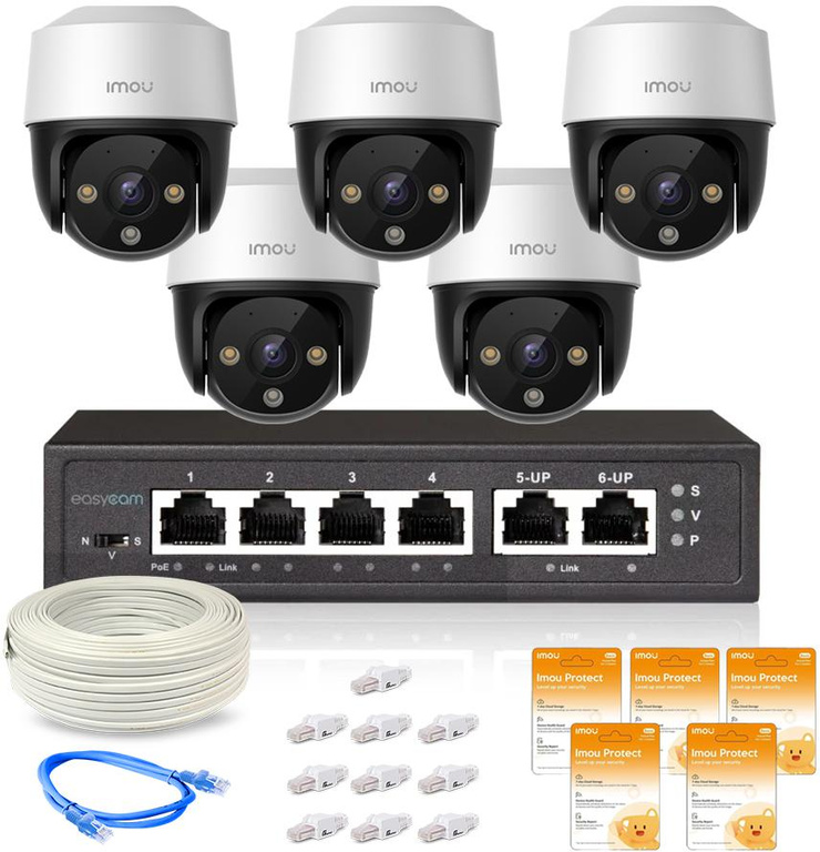 Imou Cruiser 4MP POE set of five IP cameras with Imou Protect Basic cloud service