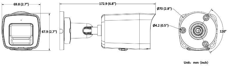 Cameră IP Hikvision DS-2CD1067G2H-LIU Cameră cu tub de 2MP 2.8mm cu microfon și imagine de înaltă calitate