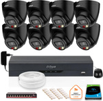 KIT OF 8 Dahua 4mpx IP Cameras IPC-HDW1439V-A-IL-BLACK + 1TB DISK