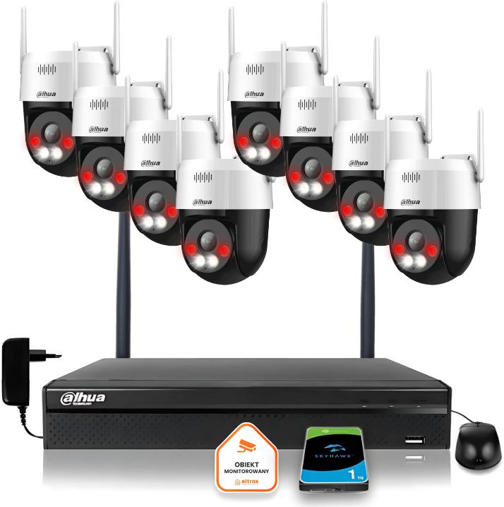 Dahua IP surveillance set with 6 wireless 5MPx P5AE-PV cameras and DVR with 1TB drive