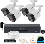 KIT OF 4 Dahua 6mpx IP Cameras IPC-HFW1639TC-A-IL-0280B-S6 + DISK 1TB