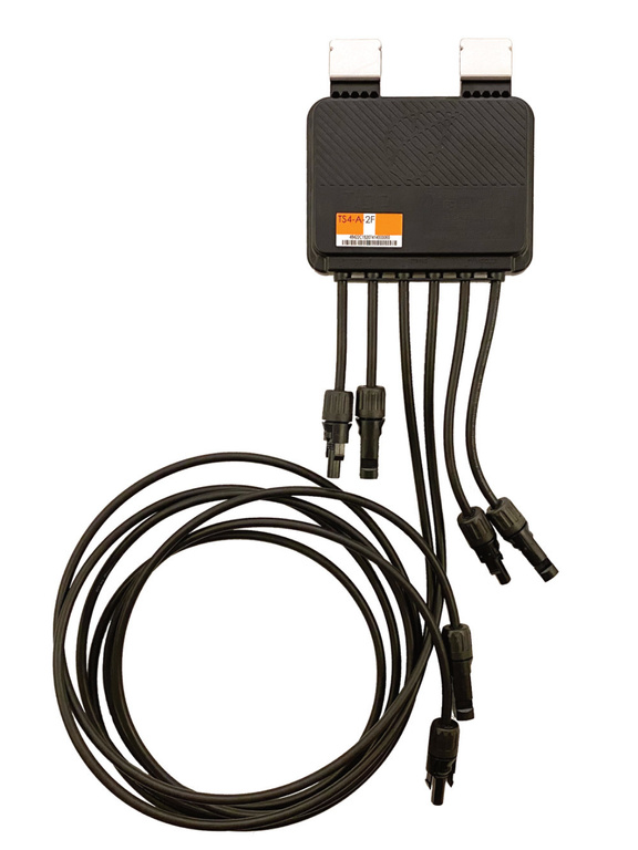 Optimiseur Tigo TS4-A-2F - 25A - 1400W - 1000V IEC; Câble MC4 de 0,12/0,2/2,2m, Arrêt rapide (Rapid shutdown).