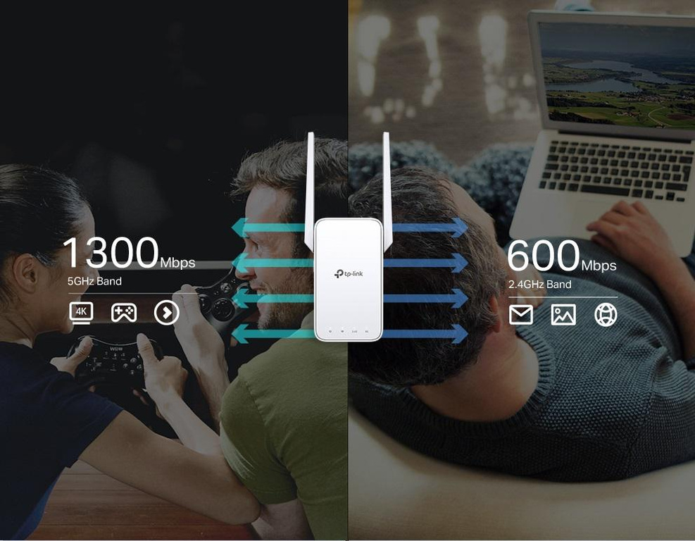 Repeater TP-Link RE550 AC1900 Wi-Fi Range Extender Dual Band TP-Link RE550 AC1900 Wi-Fi Range Extender Dual Band
