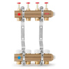 ONNLINE 1" manifold for underfloor heating with valves for actuators M30 thread and flow meters - 12 circuits