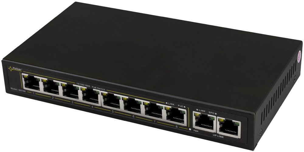 Switch POE PULSAR SG108 10-PORT (8xPoE + 2xUPLINK)