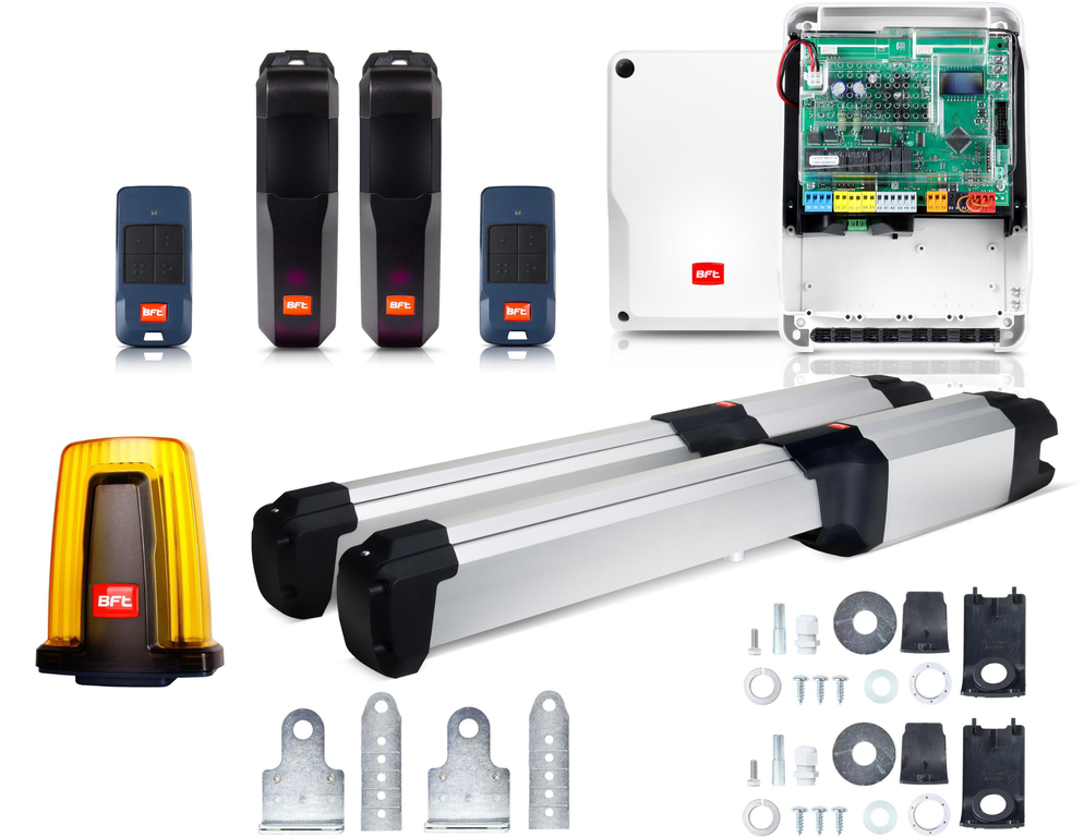 BFT PHOBOS BT B25 KIT Drehtorantrieb LED-Lampe mit Antenne 2 Fernbedienungen Lichtschranken bis zu 2,5 m 400 kg