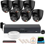 KIT OF 6 Dahua 4mpx IP Cameras IPC-HDW1439V-A-IL-BLACK + 1TB DISK