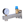 Security group c.w.u. INOX 8 bar, with safety valve and pressure gauge