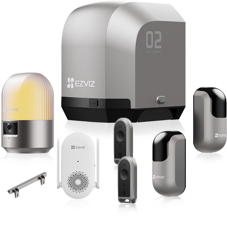 EZVIZ HG2 600 PRO kit de motorisation portail coulissant - jusqu'à 600 kg - caméra 2K, Wi-Fi, alarme - compLet