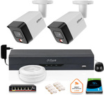 KIT OF 2 Dahua IP Cameras 8mpx PC-HFW1839TC-A-IL-0280B-S6 + DISK 1TB