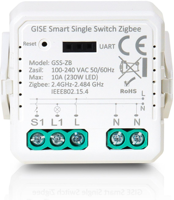 Chytrý jednoreléový modul GISE Zigbee | Tuya | GSS-ZB