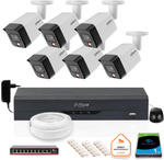 KIT OF 6 Dahua 6mpx IP Cameras IPC-HFW1639TC-A-IL-0280B-S6 + DISK 1TB