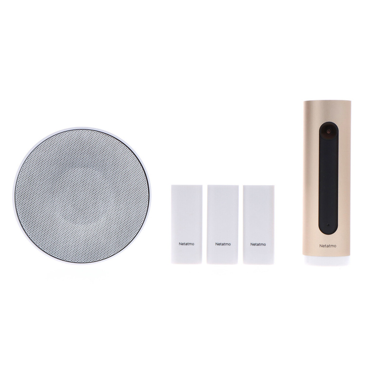 Zestaw alarmowy Smart Netatmo PRO kamera wewnętrzna czujniki wstrząsowe syrena do drzwi i okien