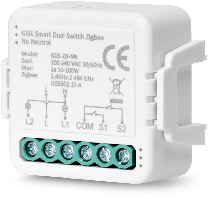 GISE Smart Dual Relay Module (without N) Zigbee | Tuya | GDS-ZB-NN