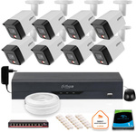 KIT OF 8 Dahua 8mpx IP Cameras PC-HFW1839TC-A-IL-0280B-S6 + 1TB HDD