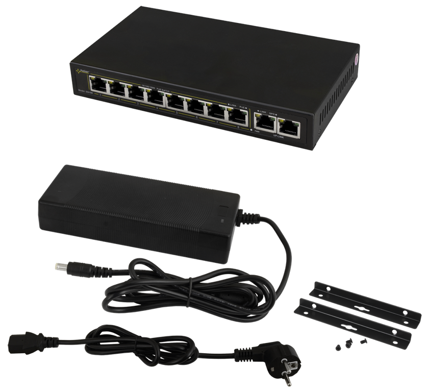 Switch POE PULSAR SG108 10-PORTS (8xPoE + 2xUPLINK)