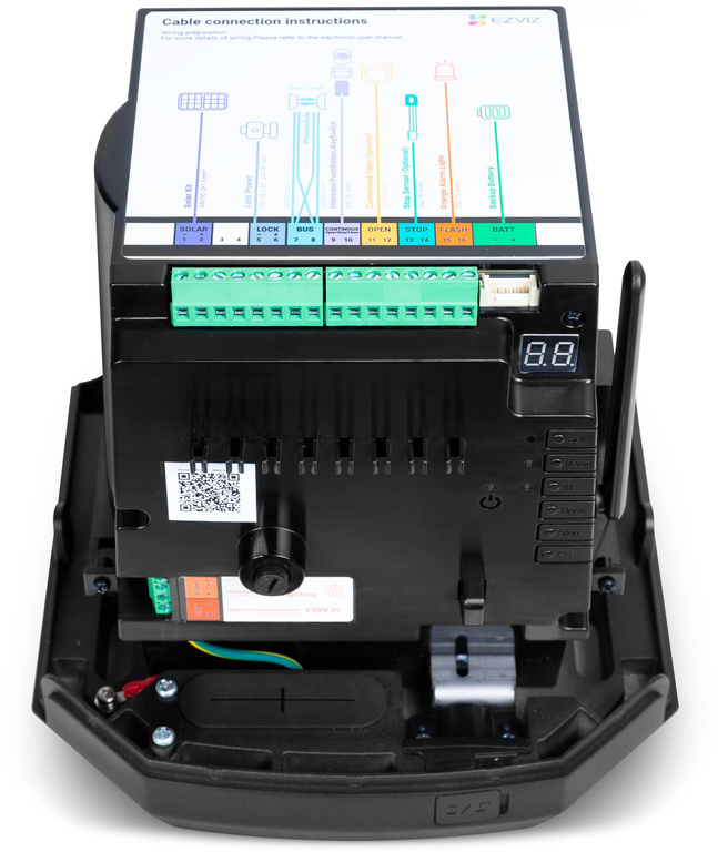 EZVIZ HG2 600 PRO kit de motorisation portail coulissant - jusqu'à 600 kg - caméra 2K, Wi-Fi, alarme - compLet