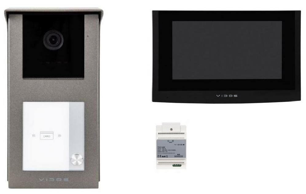 VIDOS 2IP interphone vidéo S201-1 avec moniteur M200B-X noir