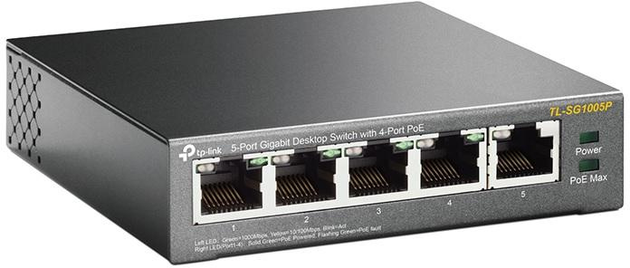 Switch TP-Link TL-SG1005P cu 5 porturi Gigabit Ethernet