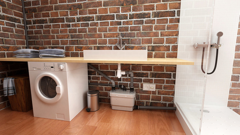 Sanispeed Badpumpe ohne Toilette mit Zusatzfunktionen für bis zu 4 Einheiten