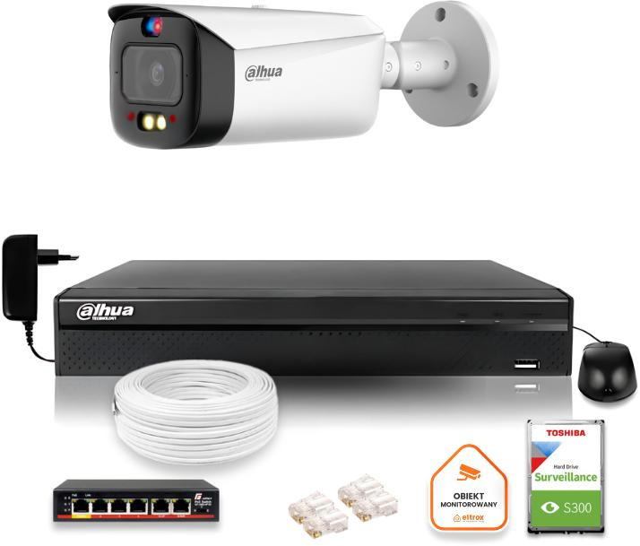 Dahua TIOC IP Überwachungskit 8mpx 4K Hornkamera NVR mit Laufwerk