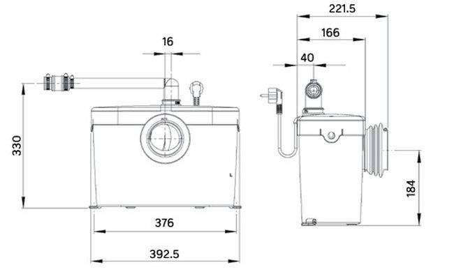 Trituratore fecale ad accesso facilitato Serie V Saniaccess 1 WC