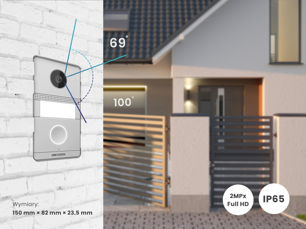 HIKVISION DS-KIS101-P VIDEODOMOPHONE KIT (bündig)