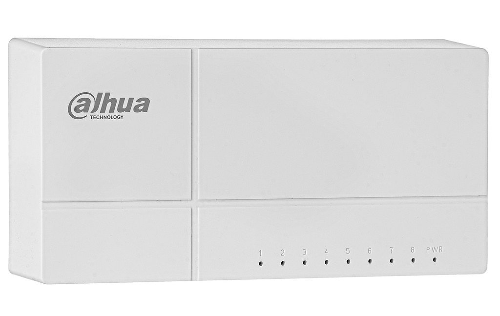 Switch Dahua PFS3008-8GT-L-V2, 8-portos, 10/100/1000 Mbps, nem felügyelt, asztali számítógép