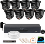 KIT OF 8 Dahua 5mpx IP Cameras IPC-HDW2549TM-S-IL-0280B-BLACK + DISK 1TB