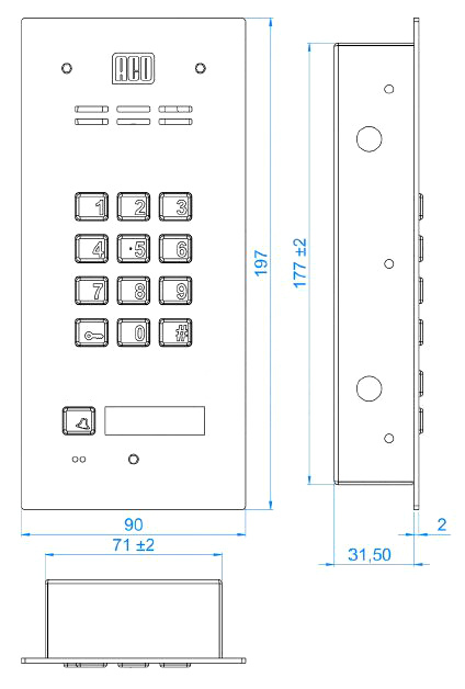 ACO FAM-P-1NPZSACC plaster panel 1-locator read. brel. combination lock.