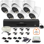 Dahua surveillance set 6x dome camera HAC-HDW1500T-IL-A-0280B-S2 1TB IR 40m 5MP