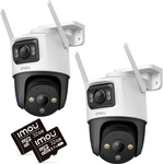 IMOU Cruiser Dual 10MP (5MP + 5MP) IP camera set of 2 with 32GB memory cards