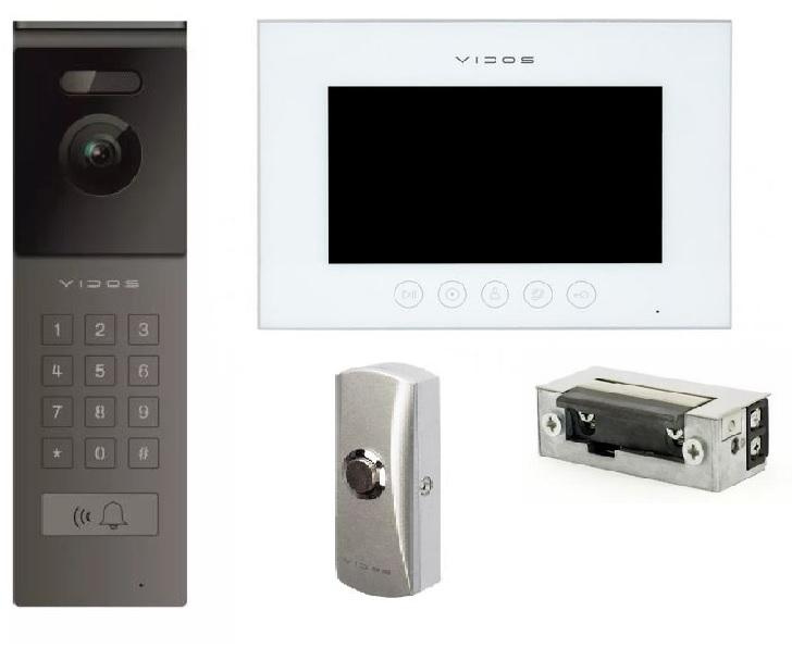 VIDOS VIDEOFOON X S12D/M11W-X + KNOP+ ELEKTRISCHE DEUROPENER