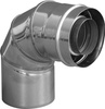 Elbow 87° air and flue pipe DN60/100 silver