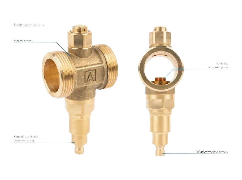 Robinet antigel AFRISO AAV 300, G1 1/4", PN10, Kvs 70 m3/h, temperatura de deschidere 3°C [17 300 00]