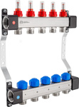 Collecteur InoxFlow avec vannes pour actionneurs et débitmètres UFS série 12 circuits