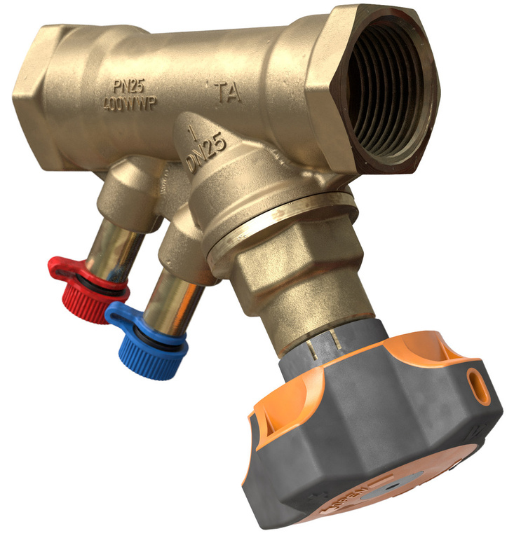 Set of balancing valve STAD PN16 and differential pressure regulator STAP DN 32, range 20-80 kPa