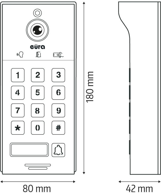 EURA VDP-30C5 Tuya video intercom with touch screen monitor and mobile app support
