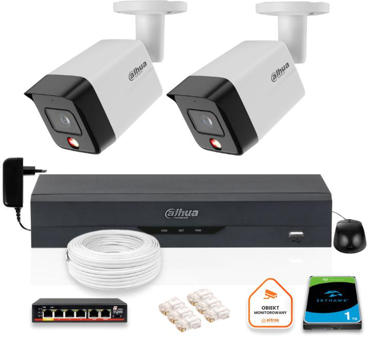 KIT OF 2 Dahua 6mpx IP Cameras IPC-HFW1639TC-A-IL-0280B-S6 + DISK 1TB