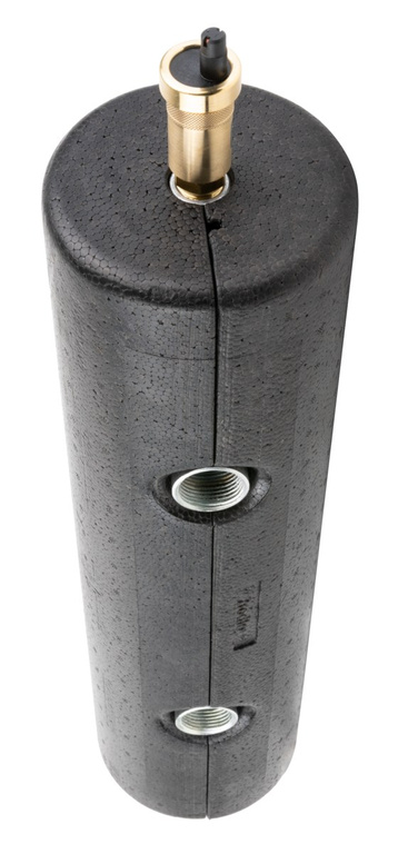 Isolierte Hydraulikkupplung BLH 850 mit Verteiler 70 kW 6x GW G 1 Zoll 2x GW G 1/2 Zoll Entlüftung automatisches Ablassventil