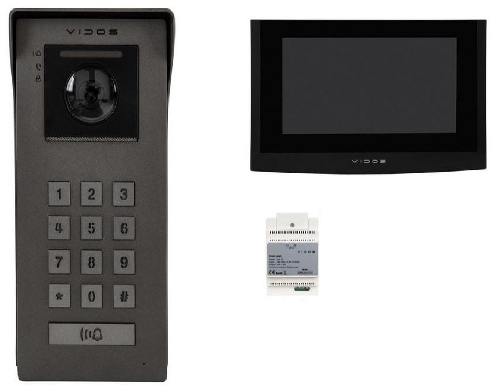 Système de portier vidéo VIDOS 2IP S200 avec moniteur M200B-X, ensemble familial unique