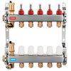 6-way manifold with thermostatic valves, flow meters and INOX fittings