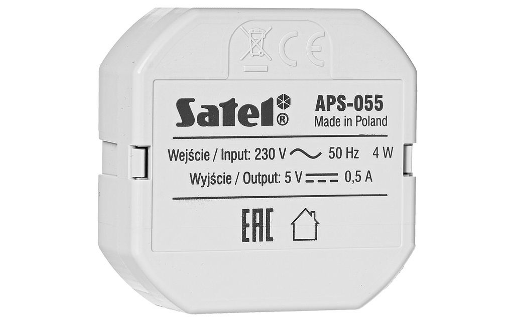 Switching power supply 5 V DC SATEL APS-055 box mount 60 mm 0.5 A 72%