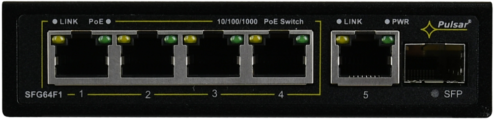 Switch 6 portos PULSAR SFG64F1 akár 4 IP-kamerához