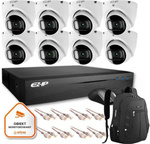 Kit de surveillance de 8 caméras dômes IP EZ-IP de Dahua protection fiable 2K