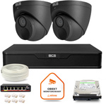 BCS Point IP surveillance set 2x BCS-P-EIP28FWR3-Ai2-G camera DVR with 1TB drive